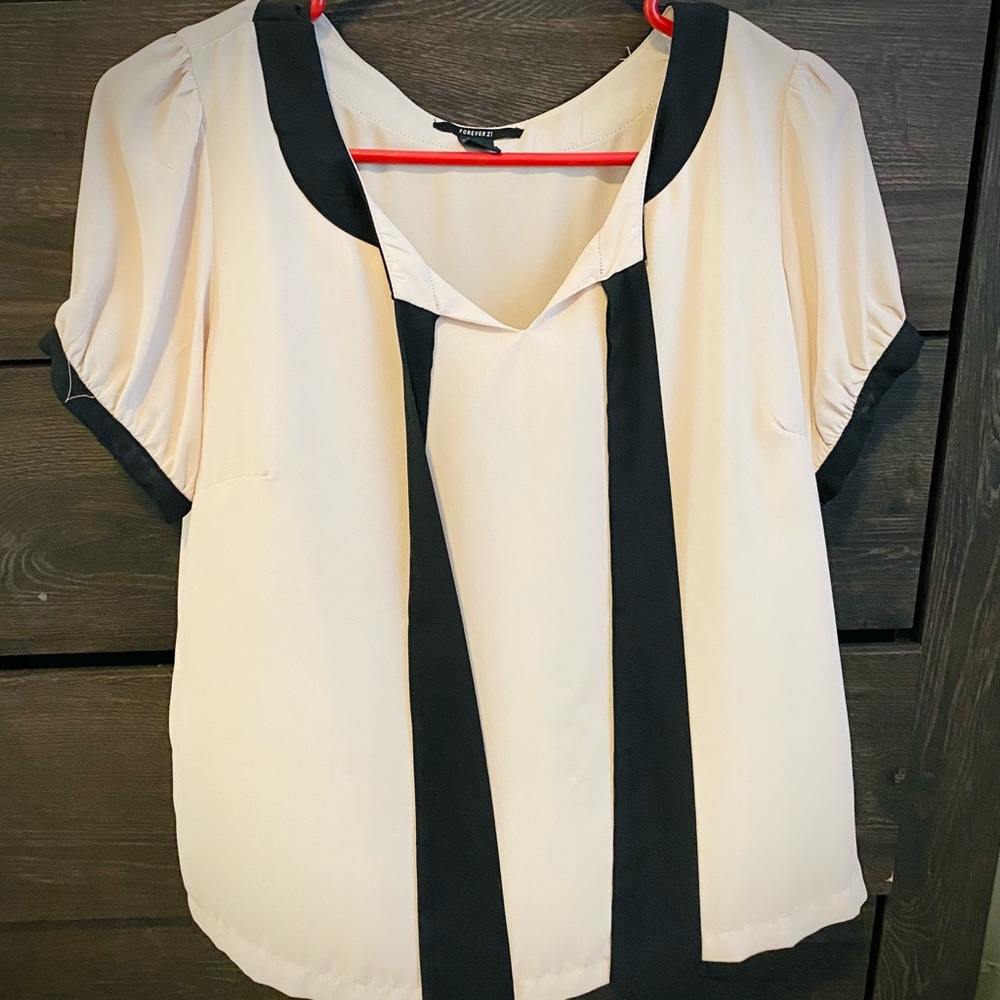Forever 21 cream and black top